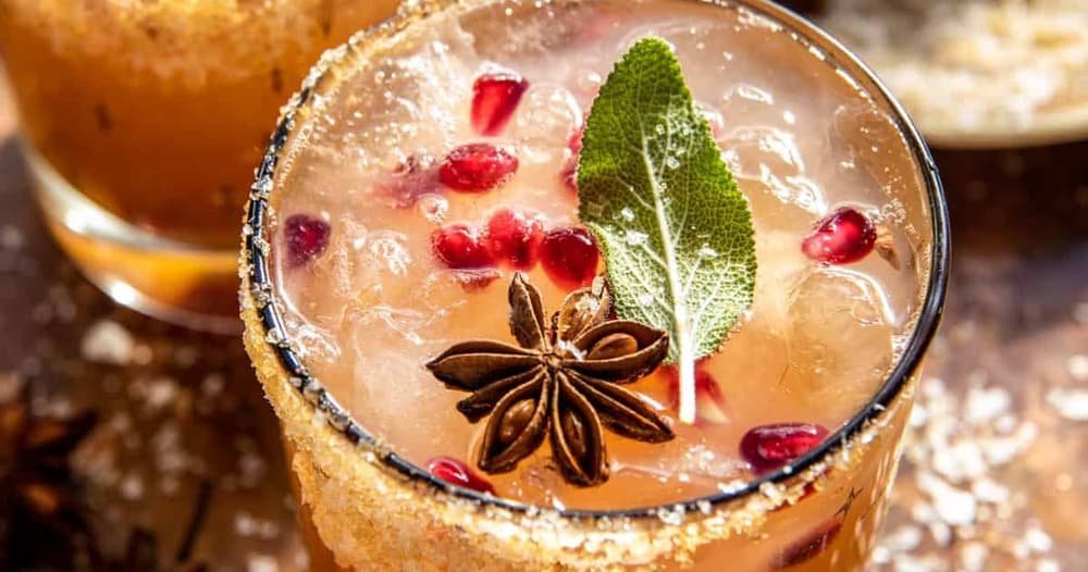 Brown Sugar Sage Ginger Paloma (with mocktail).