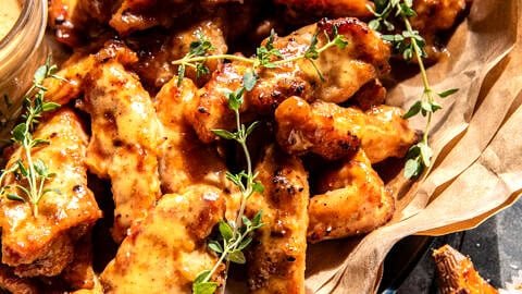 Baked Honey Mustard Boneless Wings.
